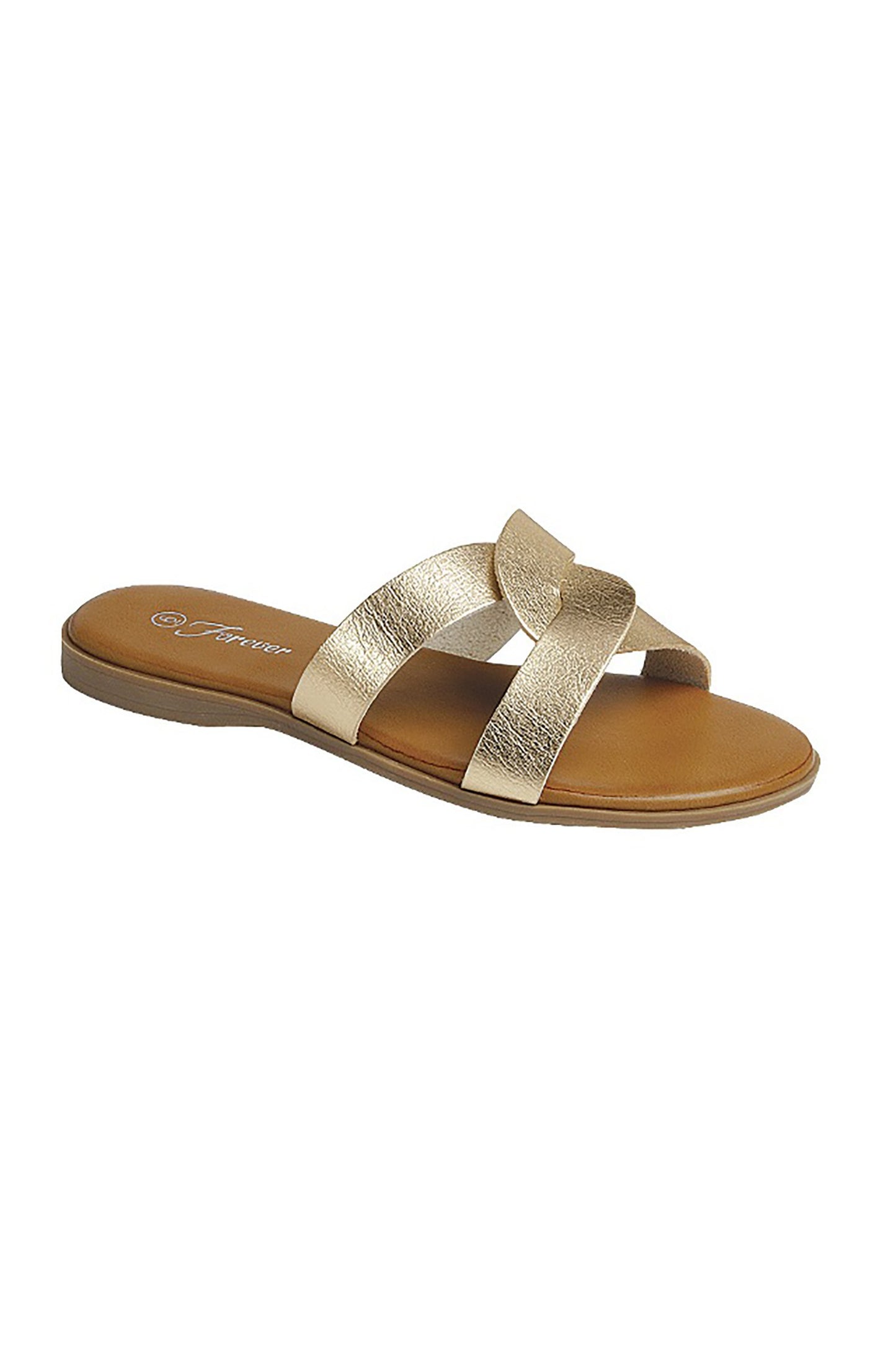 Gold Twist Slip-On Sandals