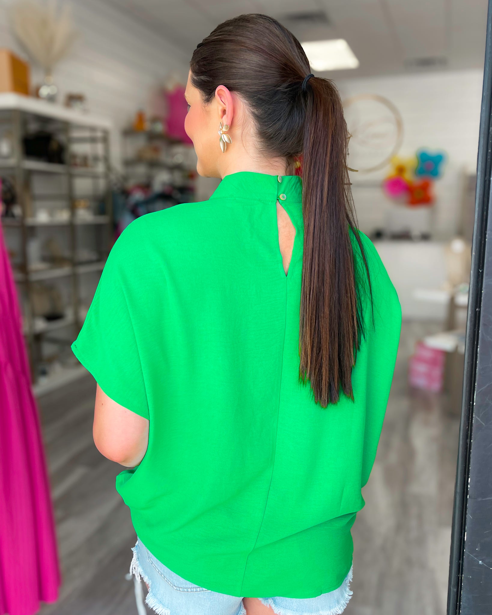 OUT OF THE OFFICE MOCK NECK TOP