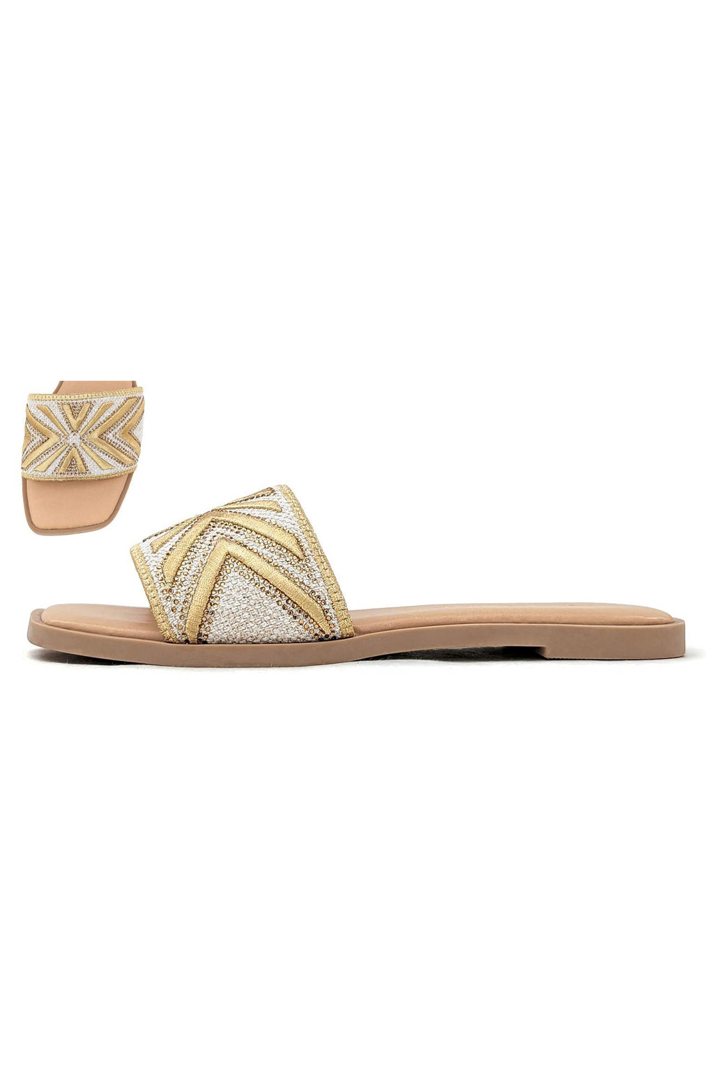 Beaded Slip-On Sandals