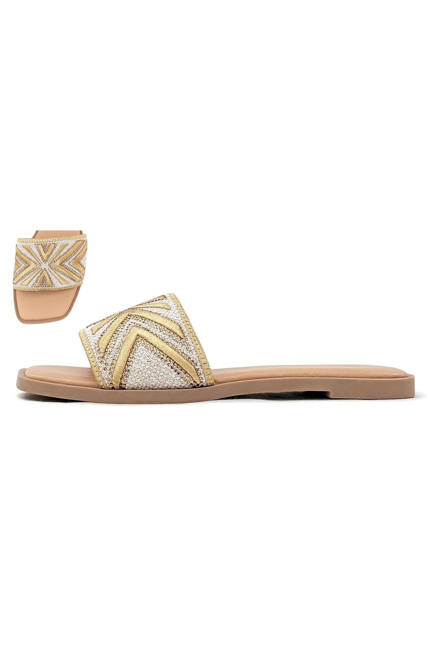 Beaded Slip-On Sandals