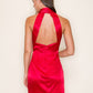 SATIN HALTER NECK SLIP DRESS