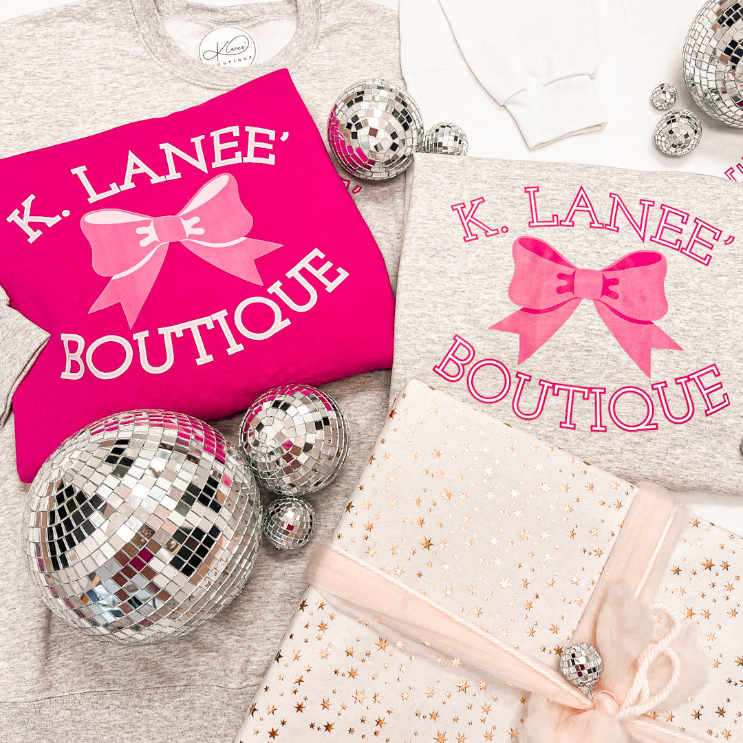 K. LANEE' BOW SWEATSHIRT