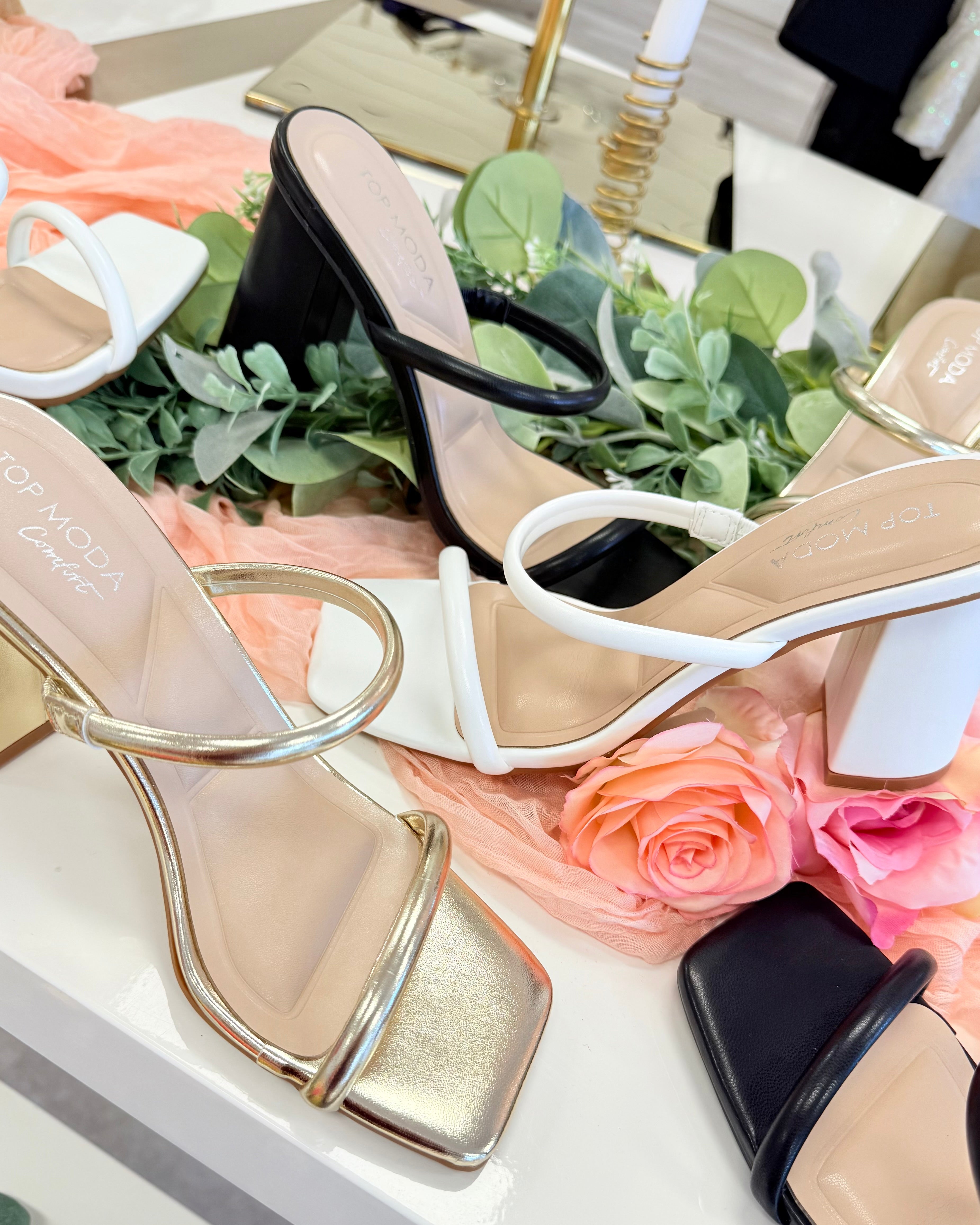 DOUBLE STRAP SLIP ON BASIC HEEL