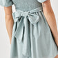 Cross Wrap Front Puff Sleeve Dress