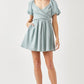 Cross Wrap Front Puff Sleeve Dress