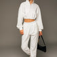 Long Sleeve Elastic Waist Top