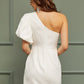 One Shoulder Ruffle Dress