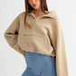 Pocket Detail Boxy Fleece Pullover Sweater