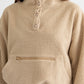 Pocket Detail Boxy Fleece Pullover Sweater