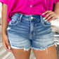 Lightly Distressed Denim Shorts