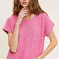 Soft Lightweight V-Neck Short Sleeve Sweater Top