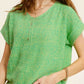 Soft Lightweight V-Neck Short Sleeve Sweater Top