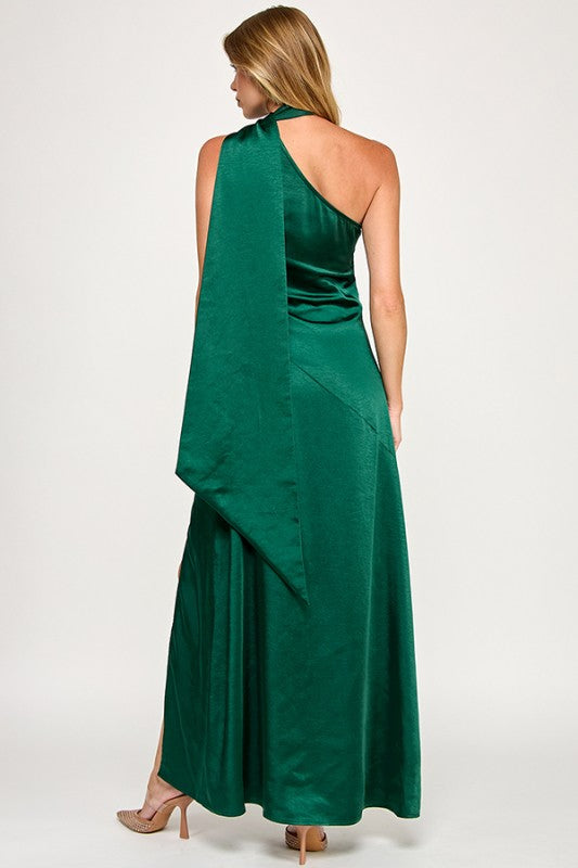 'GREEN WITH ENVY' SATIN MIDI