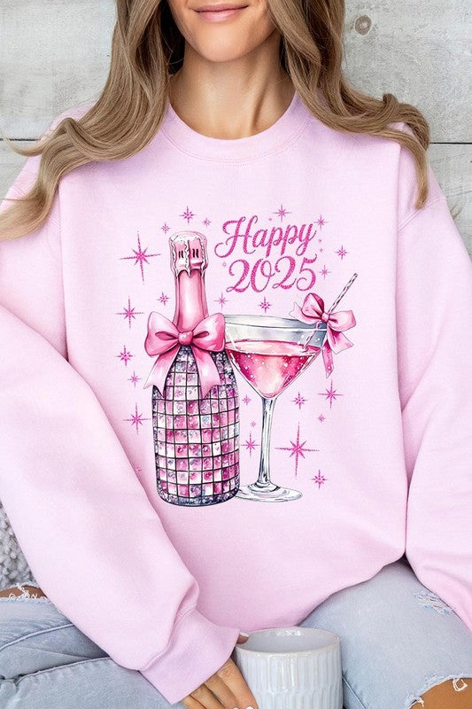 Happy 2025 New year Graphic Fleece Sweatshirts