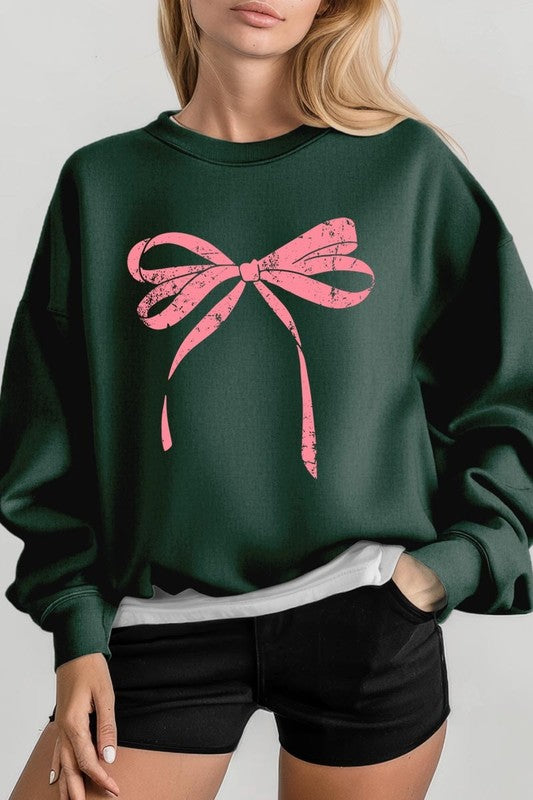 Pink Bow Graphic Sweatshirt