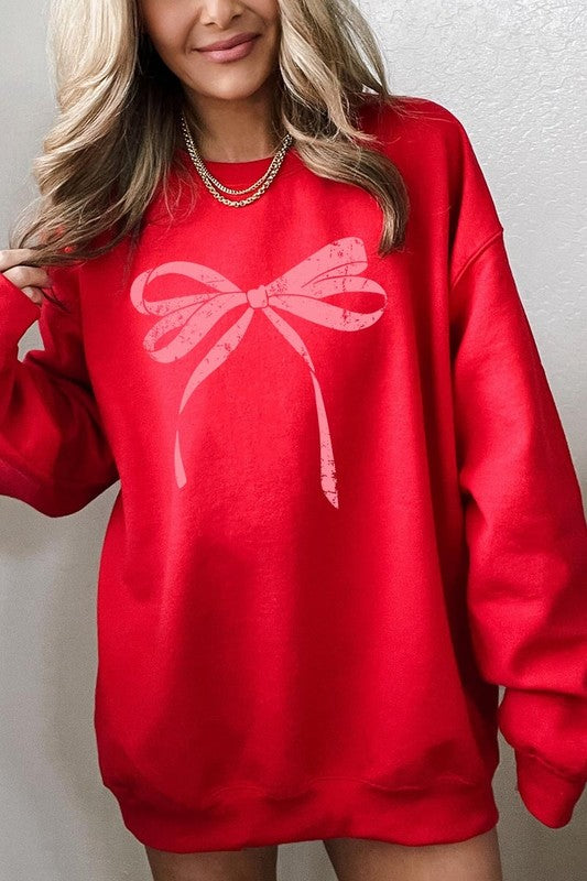 Pink Bow Graphic Sweatshirt