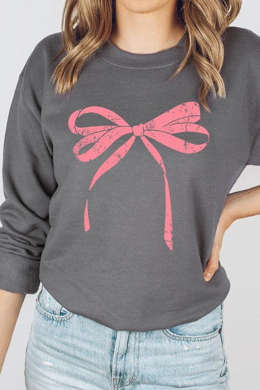 Pink Bow Graphic Sweatshirt