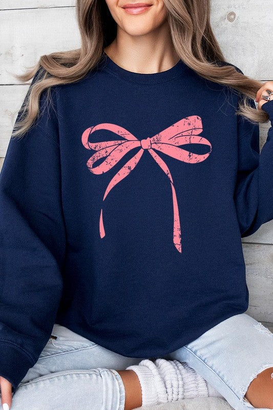 Pink Bow Graphic Sweatshirt