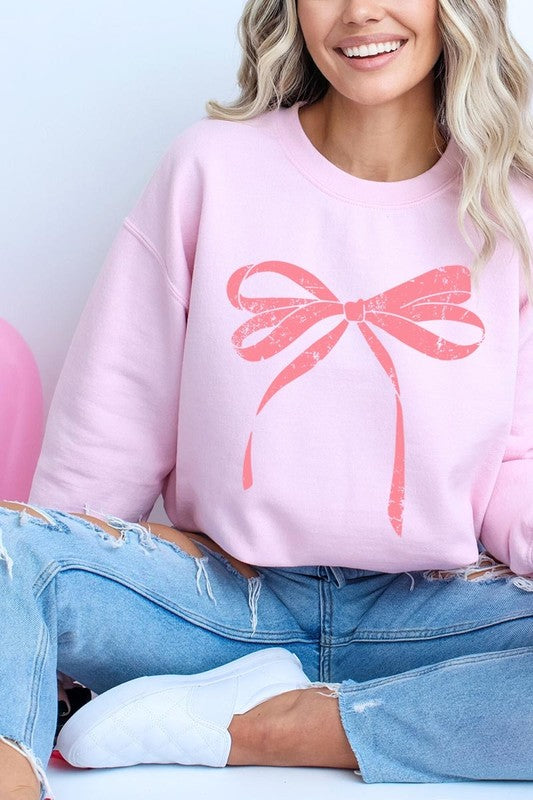 Pink Bow Graphic Sweatshirt