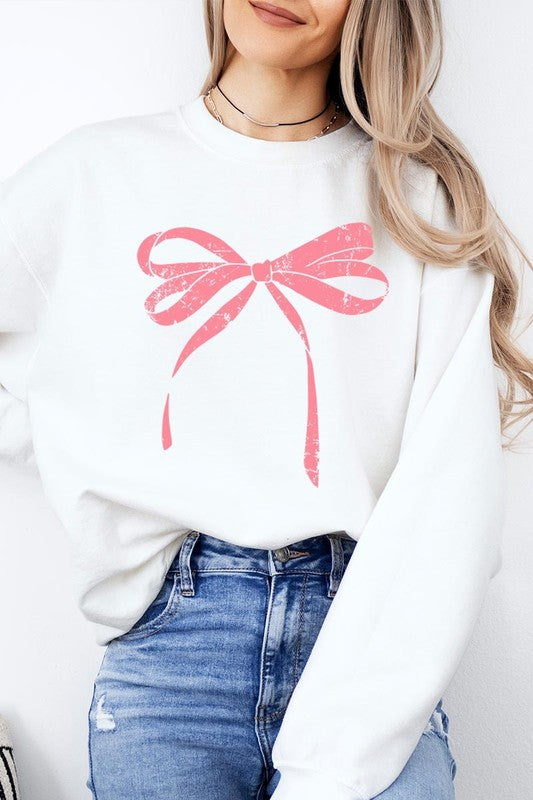 Pink Bow Graphic Sweatshirt