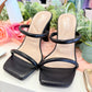 DOUBLE STRAP SLIP ON BASIC HEEL