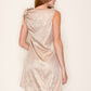 METALLIC ASYMMETRICAL NECKLINE MINI DRESS