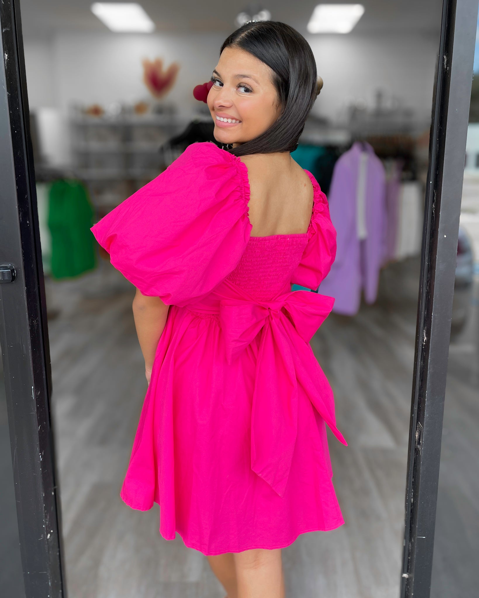 'KARA' BOW-BACK BABYDOLL DRESS