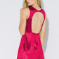 'SATIN SWEETIE' OPEN BACK MINI DRESS
