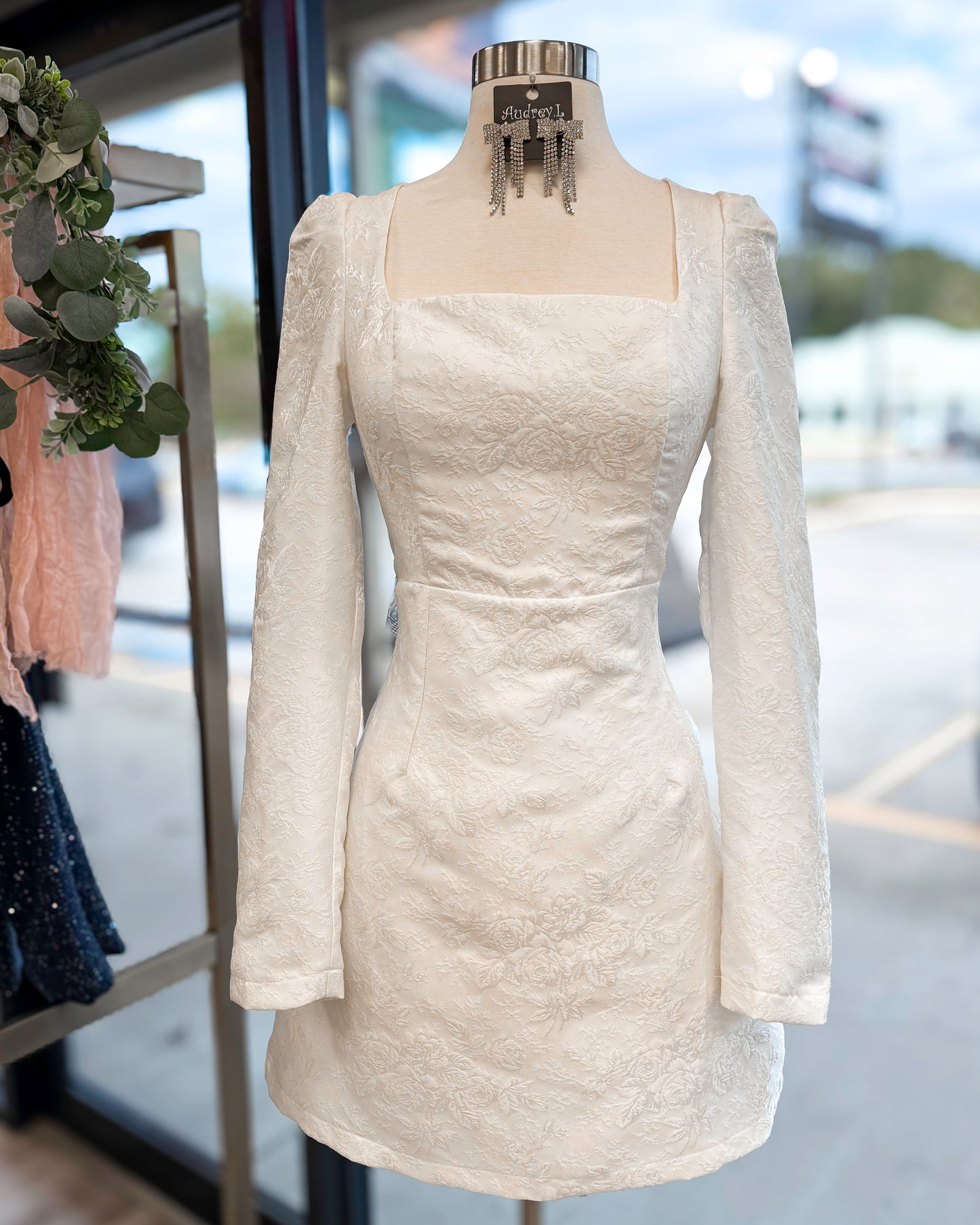 "I DO" JACQUARD MINI DRESS