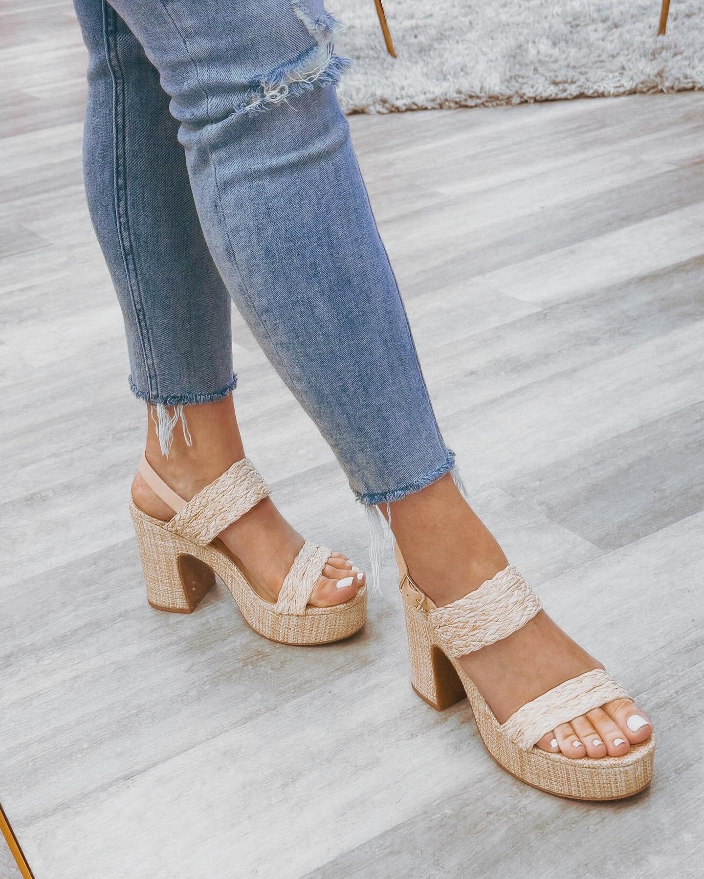 BEACH PLEASE RAFFIA HEELS