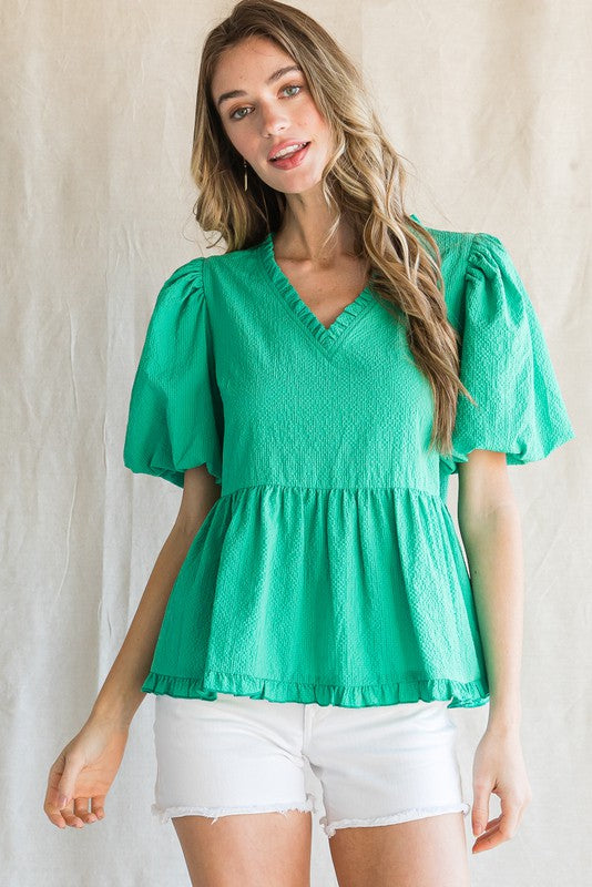 SWEET CAROLINE BABYDOLL TOP