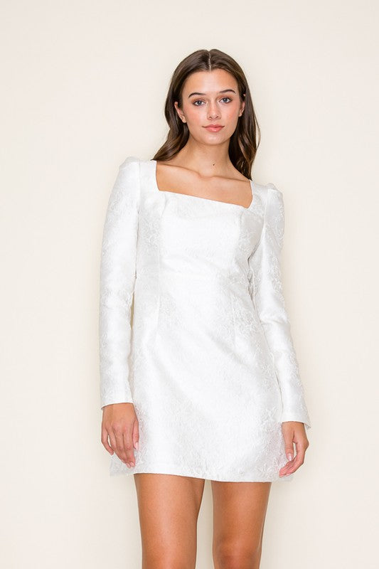 i do Jacquard Mini Dress - White/Black / s i do Jacquard Mini Dress - White/Black / s
