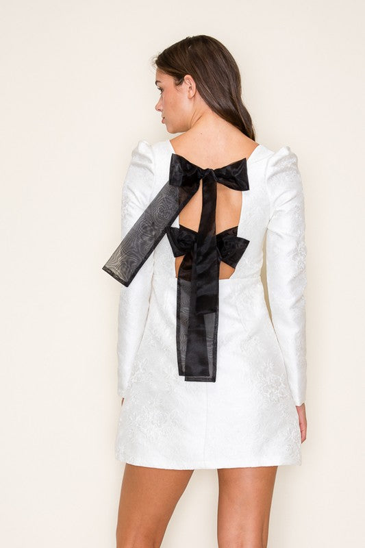 "I DO" JACQUARD MINI DRESS