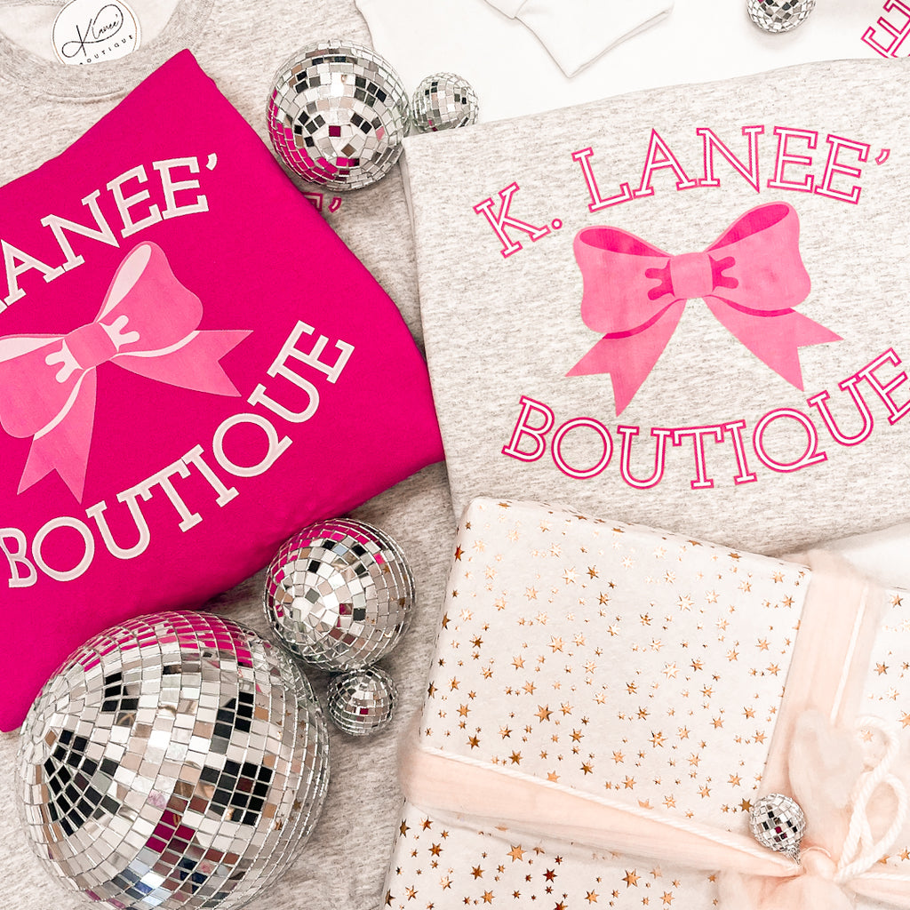 K. LANEE' BOW SWEATSHIRT