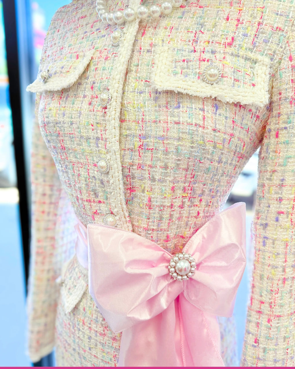 Light Pink Satin Bow Sash
