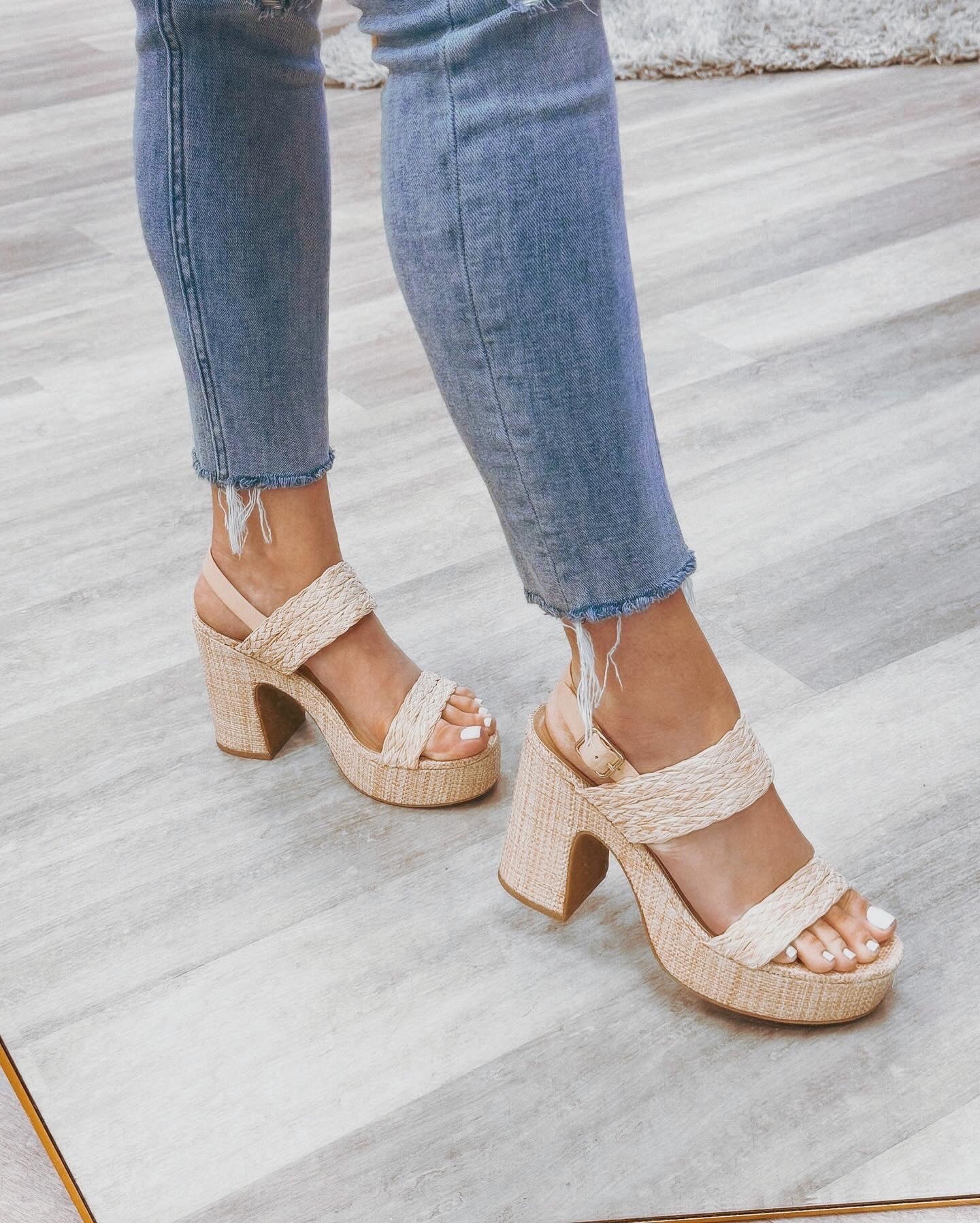 BEACH PLEASE RAFFIA HEELS