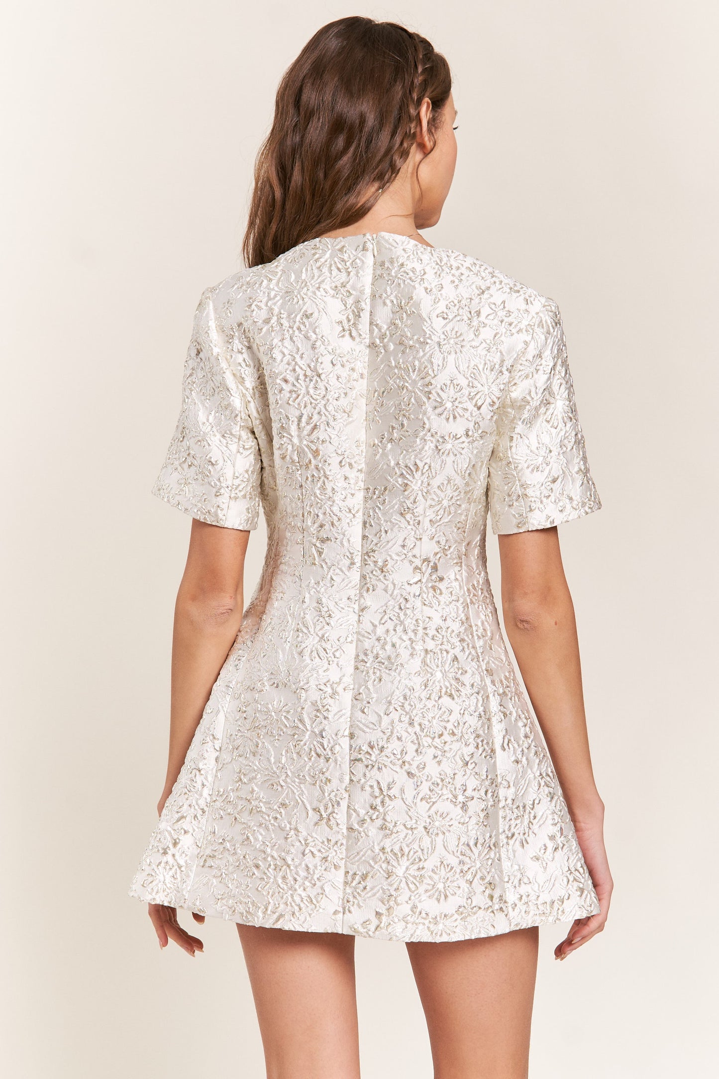 'FOR THE LOVE OF JACQUARD' FLORAL MINI DRESS