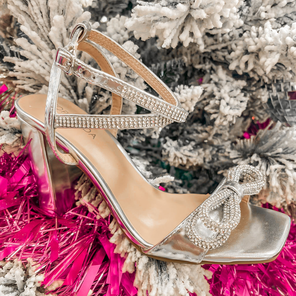 Rhinestone Bow Heels