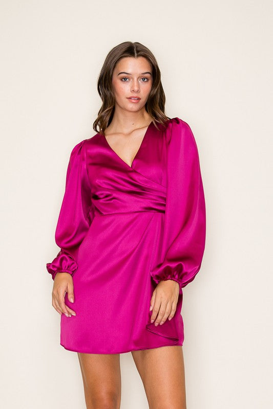 CUTE N CLASSY SATIN MINI DRESS