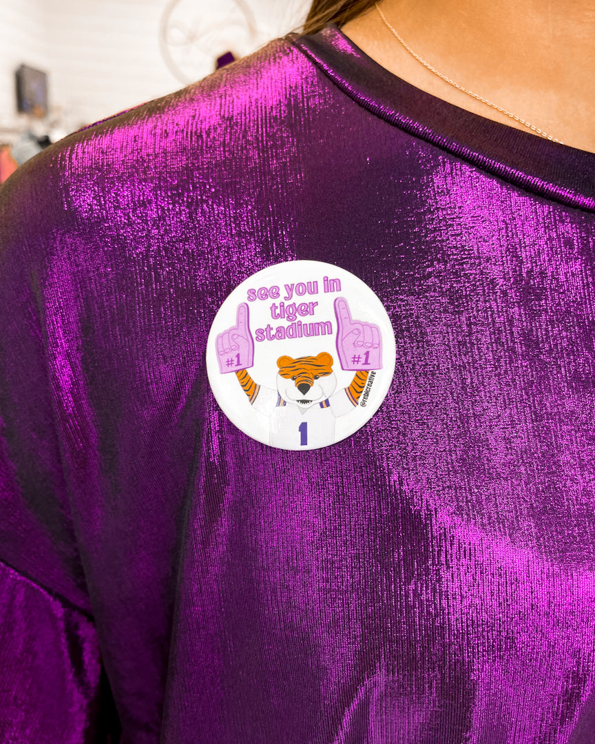 Oversized Metallic Gameday Top