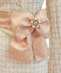 Gold Jacquard Sash + Premade Bow