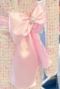 Light Pink Satin Bow Sash