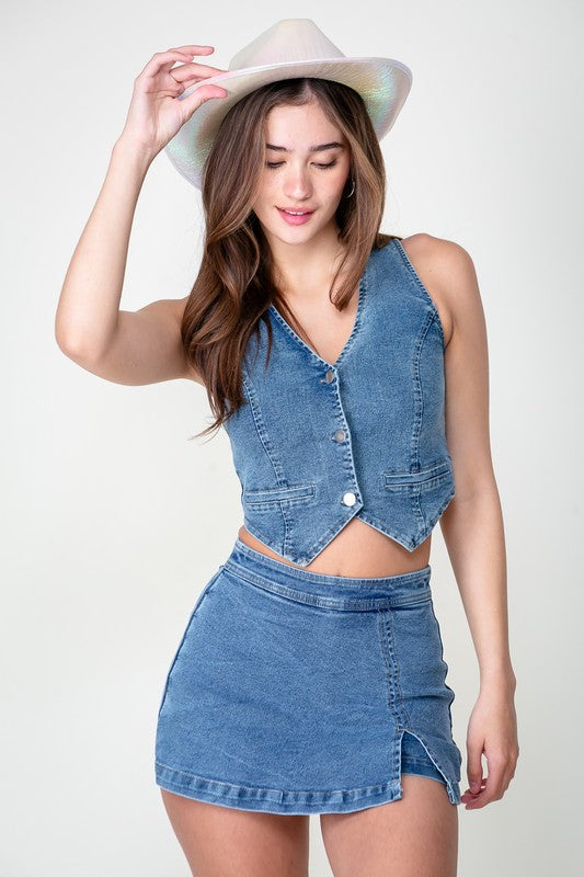 Denim Mini Skort
