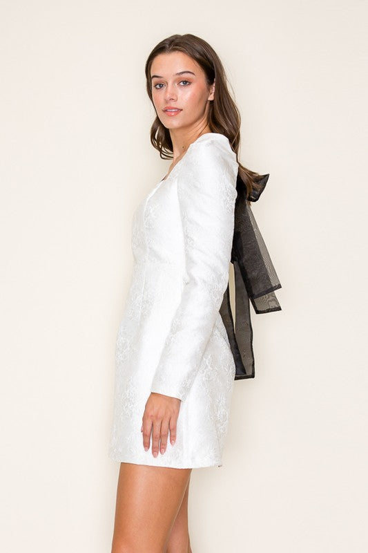 "I DO" JACQUARD MINI DRESS