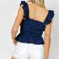 Solid Square Neck Ruffle Top