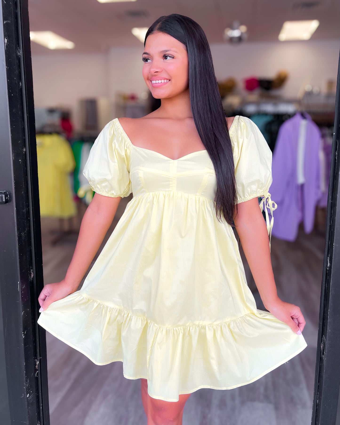 'DAISY' PUFF SLEEVE BABYDOLL DRESS