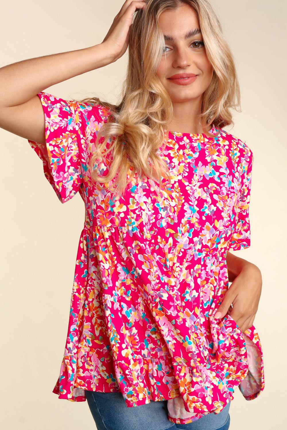 'FLORAL AFFAIR' TIERED TOP