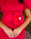 RED SATIN HOCO COURT SASH