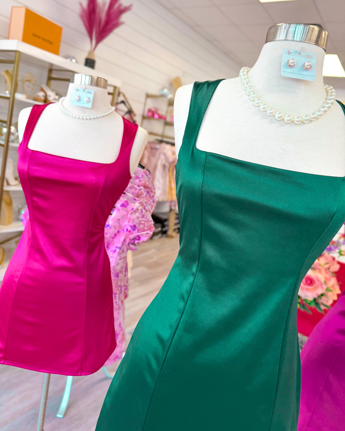 'SATIN SWEETIE' OPEN BACK MINI DRESS