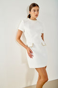 White Pearl Homecoming Court Suit Dress